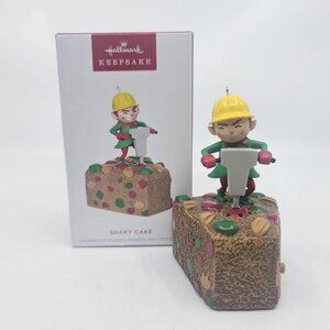 Hallmark Shaky Cake Christmas Tree Ornament Fruitcake Jackhammer Sound & Motion